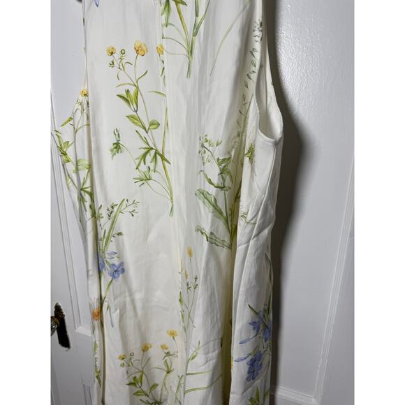H&M Women's White Floral Tank Shift Swing Trapeze Dress Size XXL NWT - Picture 3 of 6